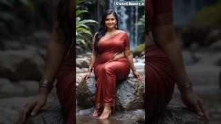 "Red Saree Beauty of Dubai Princess | Nature & Elegance Combined "