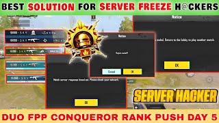 SOLUTION FOR SERVER FREEZE H@CKERS IN RANK PUSH | DUO FPP CONQUEROR RANK PUSH DAY 5 | #bgmimario