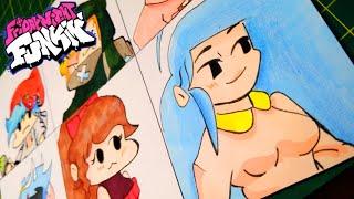 DIBUJO LOS PERSONAJES DE FRIDAY NIGHT FUNKIN SOFT | cls artz  | DRAWING SOFT FNF CHARACTERS