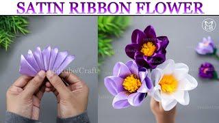 DIY Satin Ribbon reeds flowers | How to make ribbon crafts | best Ribbon decoration ideas