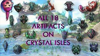 ALL 18 ARTIFACTS - CRYSTAL ISLES - Ark Survival Evolved