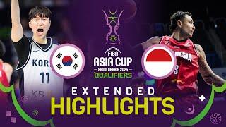 Korea  v Indonesia  | Extended Highlights | FIBA Asia Cup 2025 Qualifiers