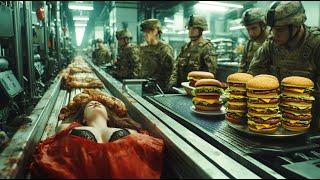 In 2025 Citizens Are Processed Into Burgers By Government To Solve Overpopulation