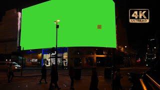 City street Billboard stand with green screen