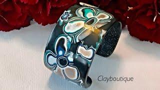 Polymer Clay Blended Mokume Gane Cuff Bangle ft. Darth Vader 