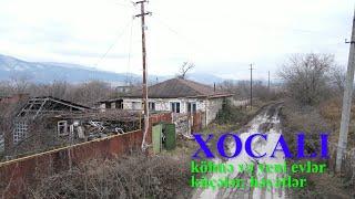 XOCALI - köhnə və təzə evlər, küçələr, həyətlər  (dron, fevral2024)