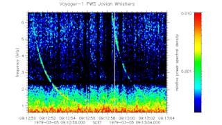 Jupiter whistlers recorded by Voyager 1