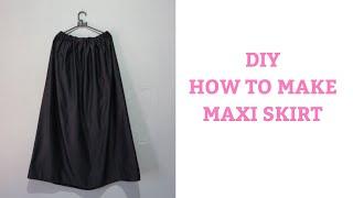 DIY MAXI SKIRT | Belajar menjahit rok serut untuk pemula mudah