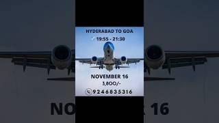 " Hurry! Diwali Special️ Hyderabad to Goa Flights: Siddharth Travels Big Savings!"