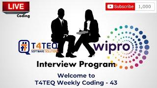 T4TEQ Weekly Coding - 43 -  WIPRO Interview Program - Reverse Bits