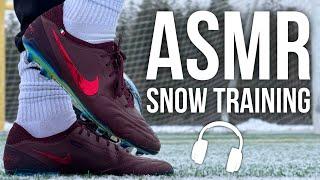 ASMR Snow Training Session For Soccer / Football In Nike Tiempo 10 LUXE Elite