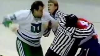 January 17 1987 Dave Semenko Whalers hammered Kevin Hatcher Capitals
