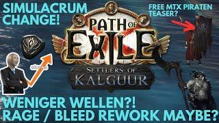 Simulacrum weniger Wellen! Rage & Bleed Rework? 3.25 Teaser / Path of Exile Settlers of Kalguur