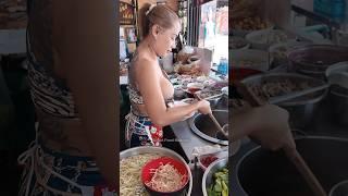 Beautiful Thai Lady Cooking Noodles -Thai Street Food