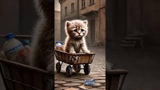 ride in a trash cart #cat #shorts