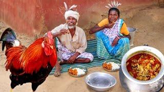 village famous COUNTRY CHICKEN curry cooking in handi by our santali grandma||rural village India