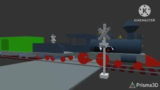 Steam Train Goes Through Railroad Crossings! 58