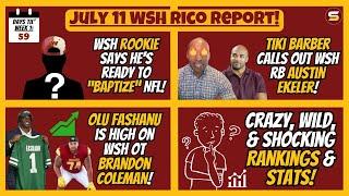 WSH Rookie Ready to "Baptize" NFL! Tiki Barber Calls Out Austin Ekeler! CRAZY STATS & RANKS! & More