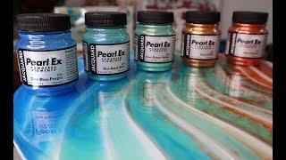 Epoxy Resin Artwork with 5 NEW Pearl Ex Colors