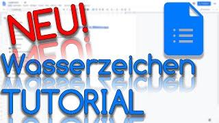 Wasserzeichen in Dokument einfügen - Google Docs Tutorial