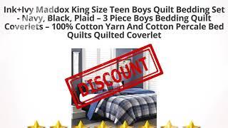 Ink+Ivy Maddox King Size Teen Boys Quilt Bedding Set - Navy, Black,  | Review and Discount