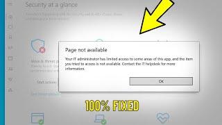 Fix Page not available Your it admin has limited access in Windows 10 / 11 | How To Solve Defender 