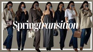 SHOPPING & TRY ON HAUL | spring transition outfits, quiet luxury capsule wardrobe | Pia