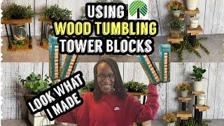 Dollar Tree Wood Tumbling Tower Blocks | High-End Home Decor | New*Different*Affordable