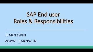 sap end user roles | sap end user responsibilities | sap end user work | basics end user #learntowin