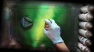 Green Nebula - Spray Paint Art- ASMR - Full