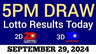 Lotto Result Today 5pm Draw September 29 2024 Swertres Ez2 PCSO Live Result