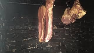 Serbian style cold smoking bacon