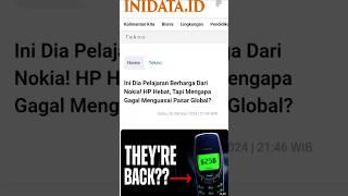 Pelajaran Berharga Dari Kisah Nokia! HP Hebat, Tapi Mengapa Gagal Menguasai Pasar Global #inidataid