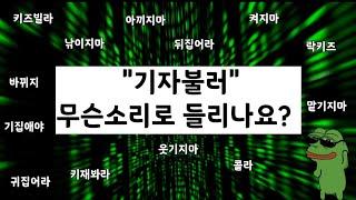 무슨 소리가 들리나유?기자불러,키즈빌라,낚이지마,아끼지마,뒤집어라,튀지마,기집애야,콜라,웃기지마,키재봐라...등등