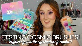 COSMIC BRUSHES DELICIOUS DELIGHTS EYESHADOW PALETTE SWATCH & TRY ON REVIEW Cruelty Free Indie Makeup