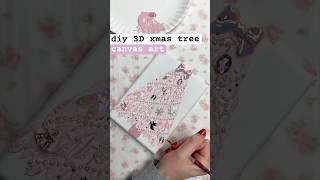 diy 3D christmas tree canvas painting  #holidaywithyoutube #christmastree