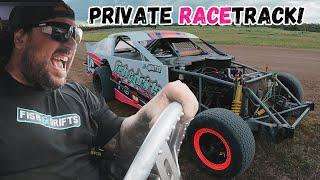 BIG ISSUES! BRADS FIRST TIME IN THE SPEEDWAY AMCA RACECAR, RACING ON A PRIVATE RACETRACK!