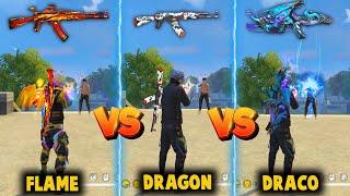 FLAMING RED VS DRAGON VS BLUE FLAME DRACO AK DAMAGE ABILITY TEST | BEST AK SKIN - GARENA FREE FIRE