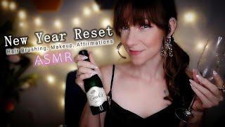  ASMR New Year Reset  Hair Brushing, Makeup Roleplay, & Affirmations 