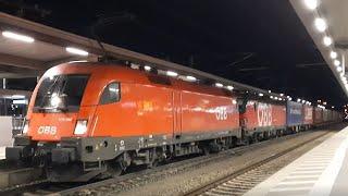 Taurus approach sound in the dark! ÖBB class 1116 locomotive arrives at Munich East