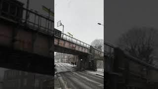 Parsons Green Underground Station and High Street in the snow