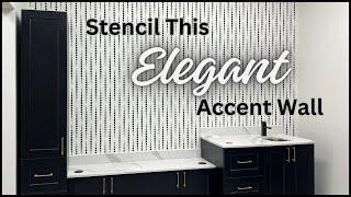 Stenciled Accent Wall Using Cutting Edge Stencils Beads Stencil Pattern Instead Of Wallpaper!