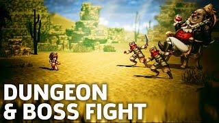 Project Octopath Traveler Gameplay - The First Dungeon And Boss Fight