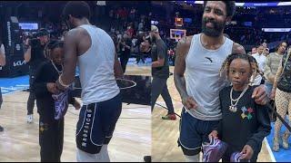 Kyrie Irving Blesses 2 Chainz Son With His Game Shoes At Mavs Game