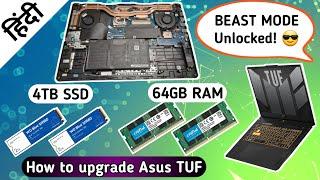 [Hindi] How to Upgrade ASUS TUF F17 Gaming Laptop | 64GB RAM & 4TB NVME SSD update DIY