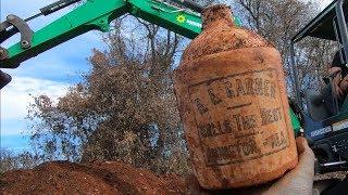 Digging Dump for Antique Bottles w Excavator: Alabama's Rarest Jug!!!!