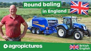 Round baling in England with contractor Richard Lennie and his Göweil G1 baler wrapper combination