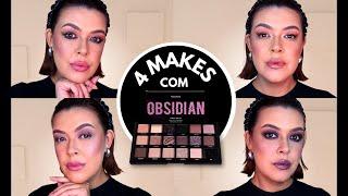 1 PALETA 4 MAKES: PRECIOUS OBSIDIAN by RUBY ROSE | 4 inspirações com todas as 18 cores