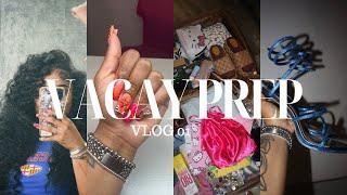 Vacation Prep Vlog!: wash day routine + nails + wax + qw installl