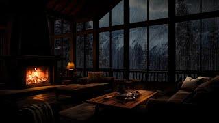 Cozy Room with the Sound of Fireplace and Heavy Rain/Sound helps you Relax Effectively